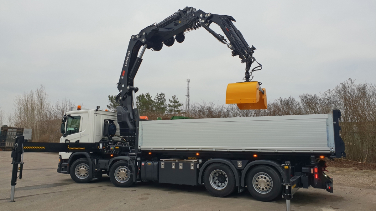 Hiab kran til brug i murerbranchen